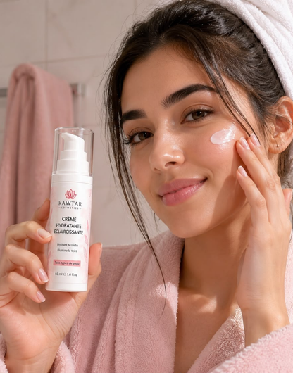 Crème Hydratante & Éclaircissante – Kawtar Cosmetics
